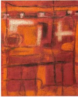 26. ABSTRACTO EN MINIO, BLANCO Y ROJO.